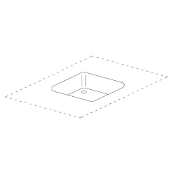 Aufpreis Einschweissbecken ohne Randvertiefung zu Arbeitsplatte 60/70 cm