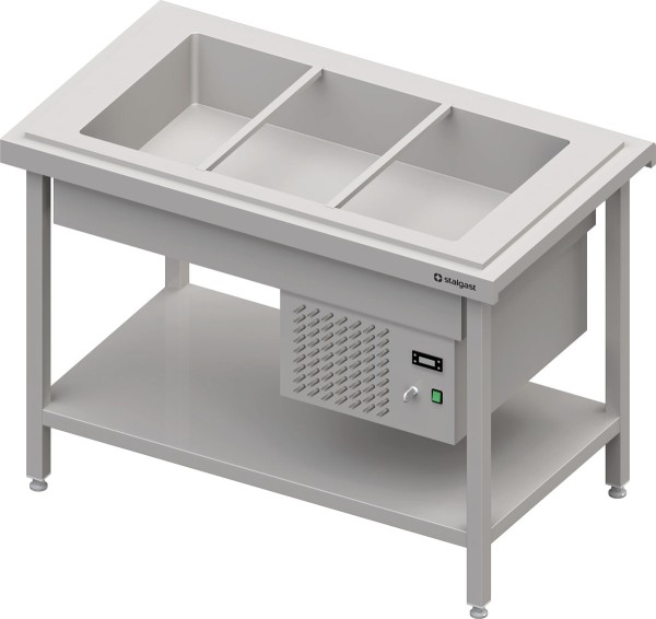 STALGAST Kaltausgabe mit einer Kühlwanne 3x GN1/1, 1245x735x880, Edelstahlabdeckung