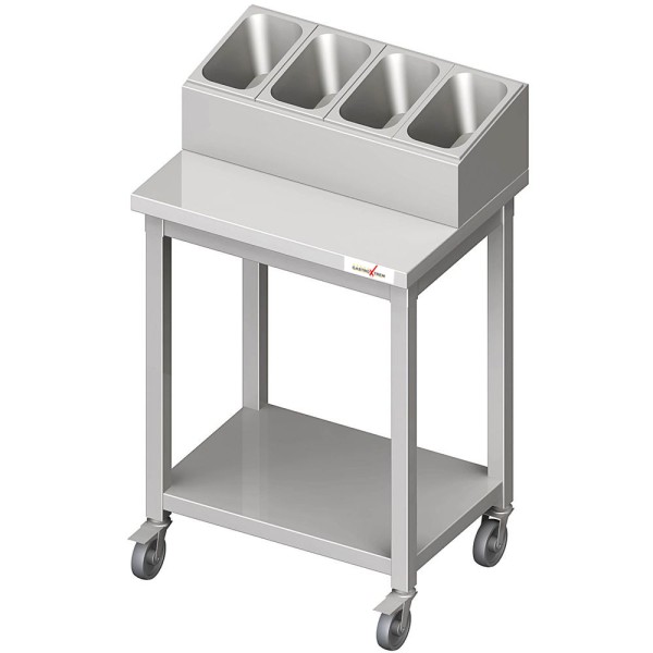 GASTROXTREM Besteck- und Tablettwagen Tiefe 500mm - verschiedene Ausführungen