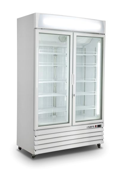 SARO Tiefkühlschrank m. 2 Glastüren Modell D 800, weiß