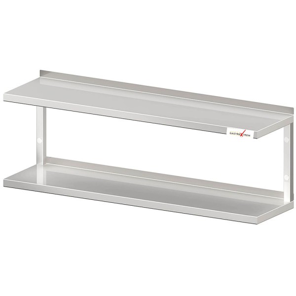 GASTROXTREM Edelstahl Wandbord 2-etagig mit Vierkantprofilen - versch. Ausführungen