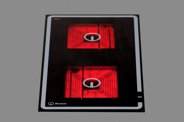 Berner BS2ZEGP Zweikreis-Ceran-Quadratplatten-Einbaukochfeld mit 2 Zonen à 3 kW