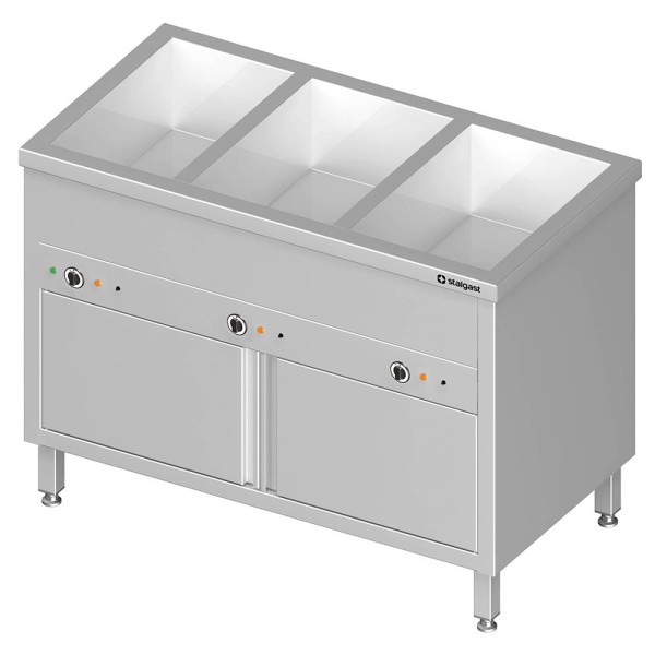 STALGAST Edelstahl Bain-Marie Standgerät mit separaten Becken mit geschlossenem Unterbau T600mm