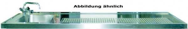 Schanktischabdeckung, Aufkantung, 1 Becken links 1600 x 700 mm