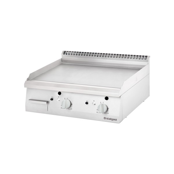 STALGAST Edelstahl Gas-Griddleplatte als Tischgerät, 800x700 mm, glatte Grillfläche, Serie 700 ND