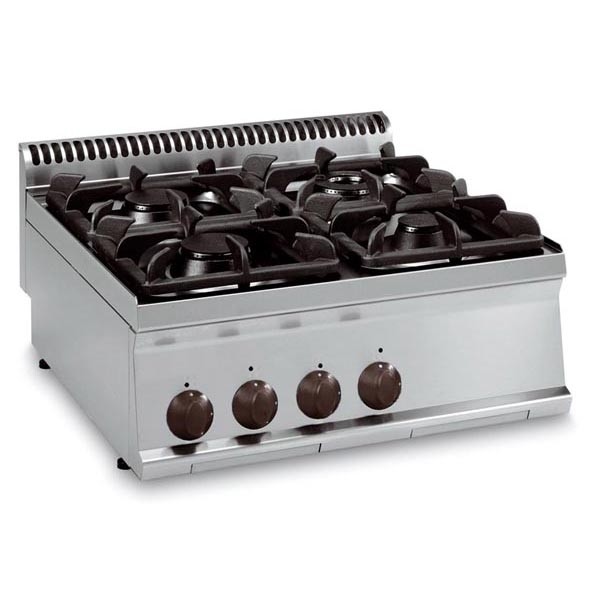 Tecnoinox Kochfläche, Gas, 4 Brenner, 19,5kW