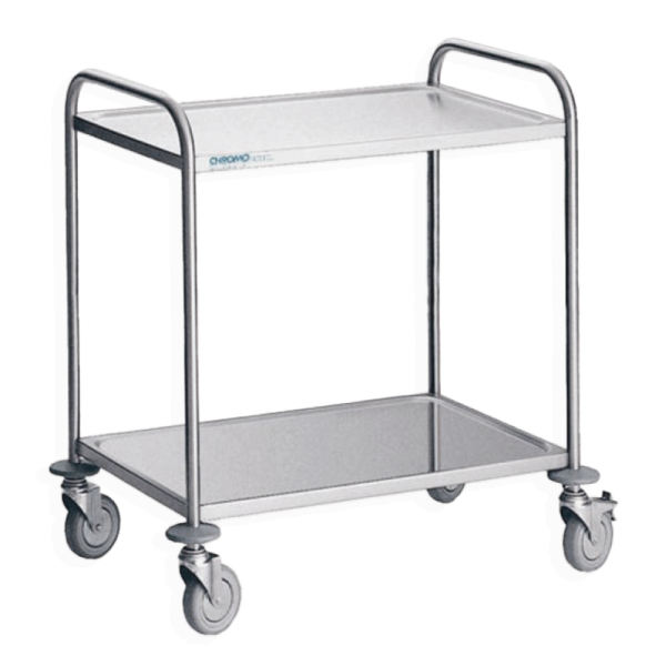 CHROMOnorm SERVIERWAGEN MIT 2 BORDE