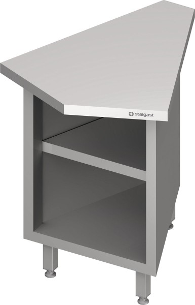 STALGAST Inneneckmodul 45° "Free Flow" mit offenem Unterschrank 644x814x880 mm Edelstahlabdeckung