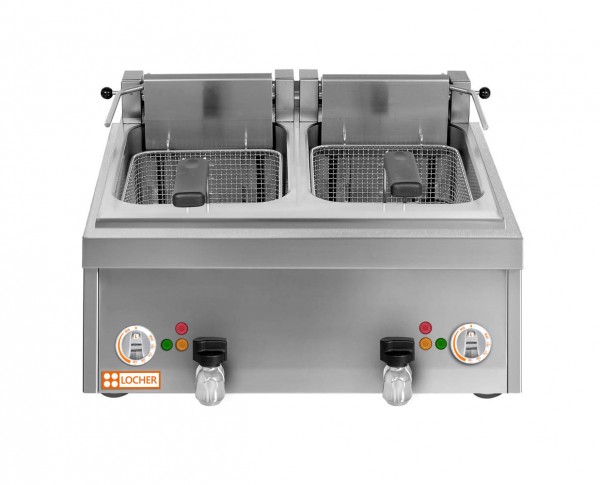 LOCHER Tisch-Fritteuse 2 x 12 Liter, 16 kW 237503 by BERNER vergleichbar BF2KTT