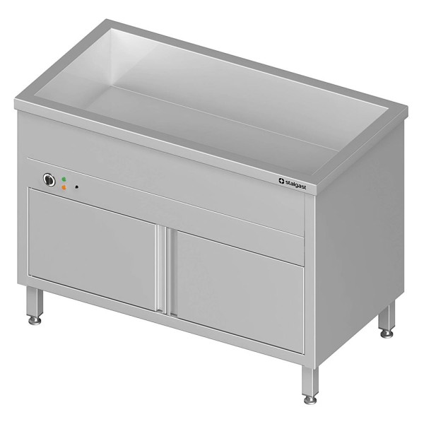 STALGAST Edelstahl Bain-Marie Standgerät mit 1 Becken mit geschlossenem Unterbau T600mm