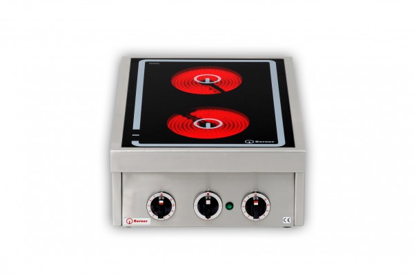 Berner BS2KTT3.4 Auftisch-Doppelkochplatte Ceran