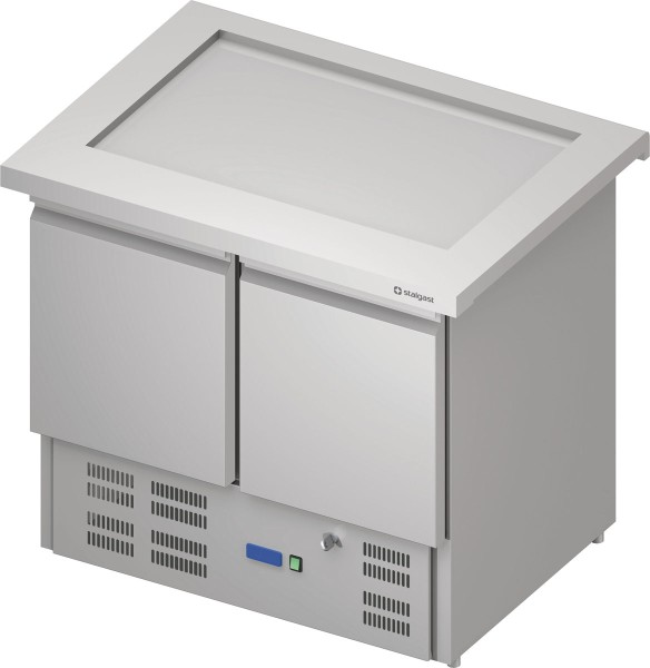 STALGAST Kühltisch mit Kühlplatte "Free Flow", zweitürig 1000x735x880 mm Edelstahlabdeckung
