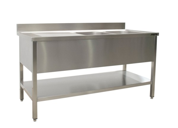 SARO Spültisch 2 Becken Tiefe 700mm versch. Ausführungen