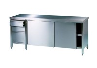 Arbeitsschrank mit Schiebtüren und Schubladenblock - Tiefe 700 mm Made in Germany by SCHOLL Arbeitsschrank mit Schiebtüren und Schubladenblock - Tiefe 700 mm Made in Germany by SCHOLL