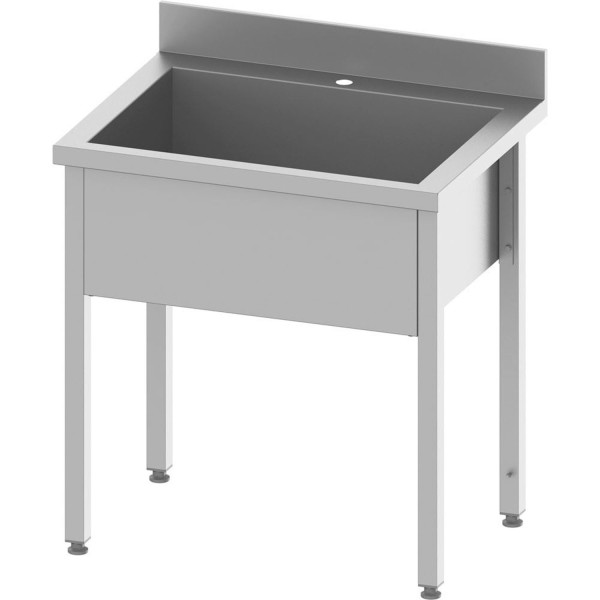 STALGAST Topfspüle ECO mit einem Becken versch. Ausführungen 300 mm Beckenhöhe mit Aufkantung, Selbs
