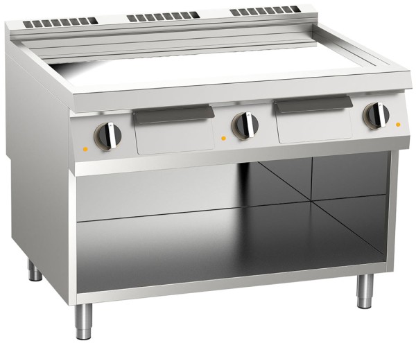 KBS Elektro-Grillplatte glatt verchromt 22,5kW 3 Heizzone offener Unterbau