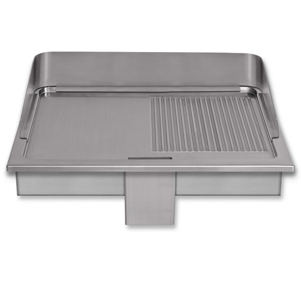 Berner BGEH60M Mega-Bratplatte 52x64 cm halb glatt und gerillt als Einbaugerät 10 kW