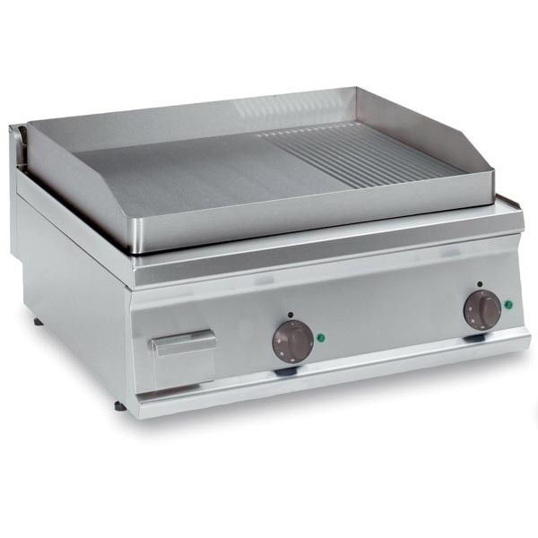 Tecnoinox Grillplatte, elektro, 1/3 gerillt 2/3 glatt, 7,8kW, 2 Heizzonen
