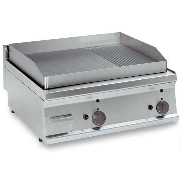 Tecnoinox Grillplatte, Gas, 1/3 gerillt 2/3 glatt, 14kW, 2 Heizzonen