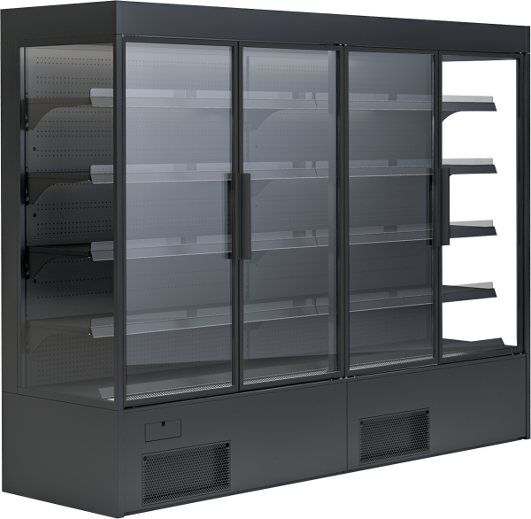 KBS Wandkühlregal Variant 257 Black Line mit Drehtüren