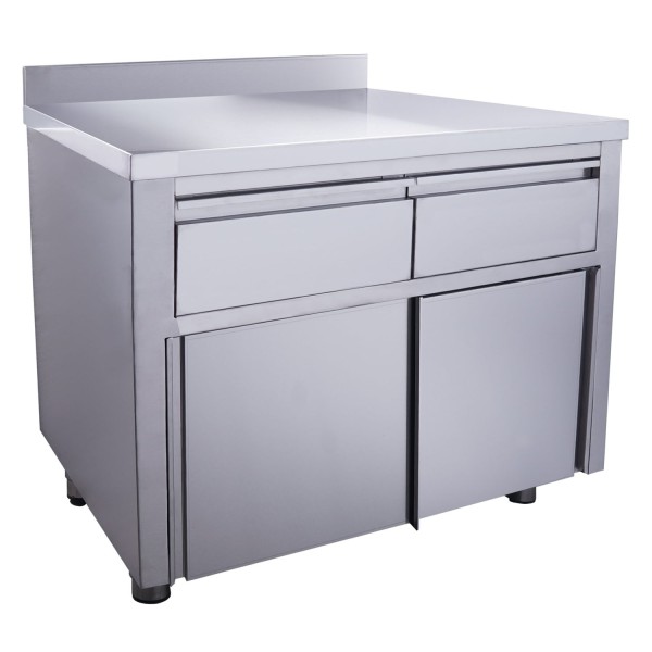 SARO Schiebetürenschrank mit 2 Schubladen und Aufkantung 1000X700mm