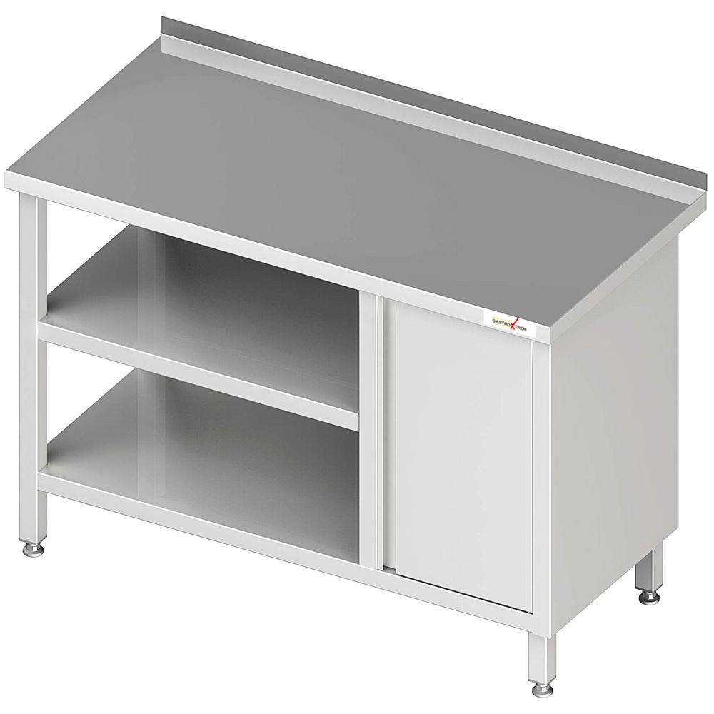 Stalgast Arbeitstisch mit Grund- und Zwischenboden, 2700x700x850 mm, mit 3er Schubladenblock rechts, ohne Aufkantung, verschweißt main image 0