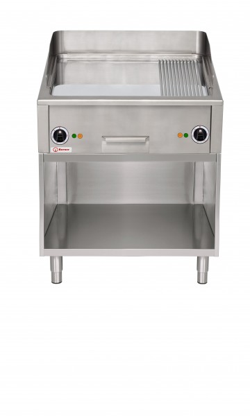 Berner BGDC100H Standgrillgerät Beef & Burger 1/2 gerillt hartverchromt Elektro