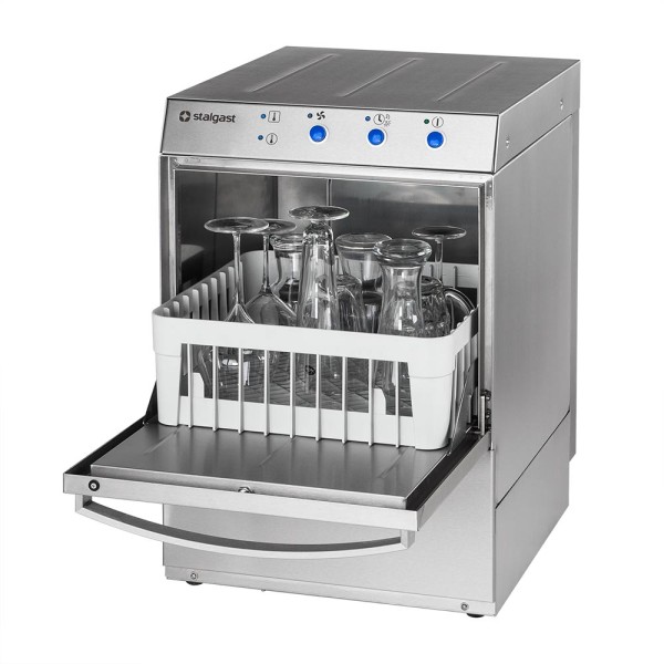 STALGAST Edelstahl-Gläserspülmaschine Universal mit Klarspülmittel- und Reinigerdosierpumpe, 2 Spülp