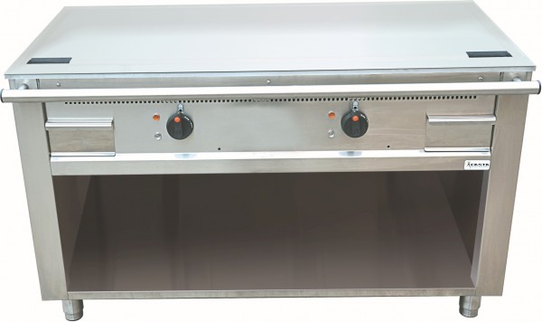 CASTA Teppanyaki-Grill, Elektro, 2 Heizungen, 10,8 kW, Breite 120 cm, hartverchromt, Standgerät