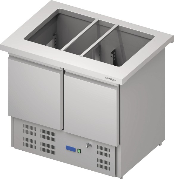 STALGAST Saladette "Free Flow", zweitürig 1000x735x880 mm Edelstahlabdeckung