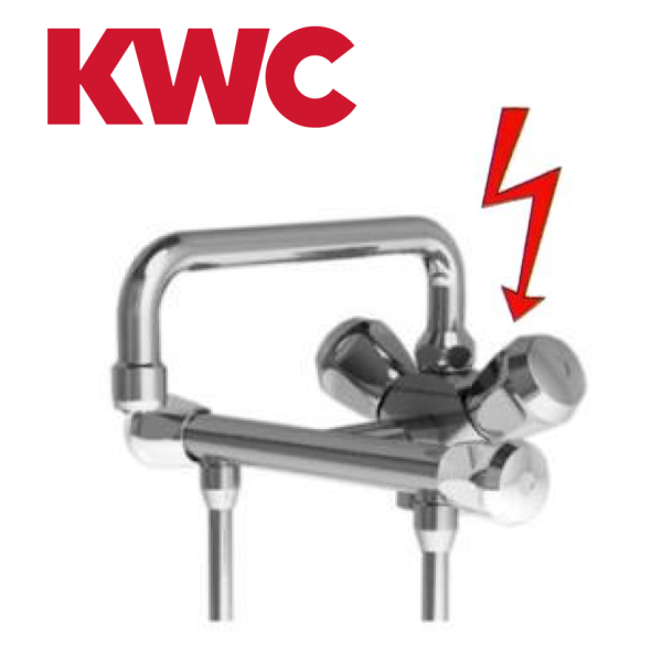 KWC Gastro 105.102 C Niederdruck-Thekenarmatur mit Unterspülrohr zweifach - Zweigriffmischer