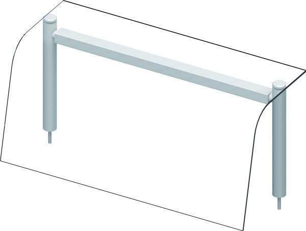 STALGAST Glas-Aufsatzbord mit Hustenschutz, Wärmelampe und Beleuchtung 1122x455x450 mm für Speisenau