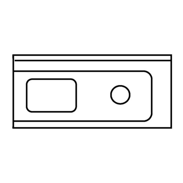 KBS Zulauftisch 1 Becken Anbau rechts mit Abfallloch ohne Grundboden mit Aufkantung