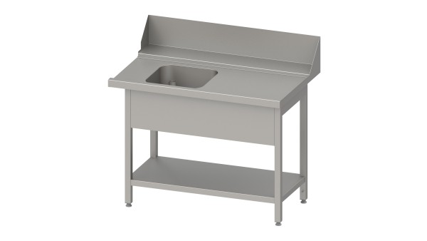 GASTROXTREM ECO Zulauftisch PRO mit Korbführung und Becken mit Grundboden - versch. Ausführungen