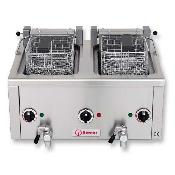 Berner BFSNK2G Elektro Fritteuse Snack Auftisch Fritteuse 2x8 Liter Frittstar