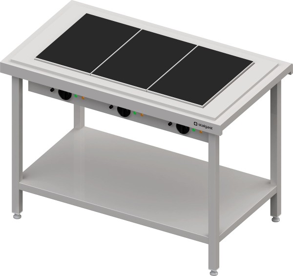 STALGAST Warmausgabe mit einer Glaskeramik-Wärmeplatte 3x GN1/1, 1245x735x880, Granitabdeckung "Stan