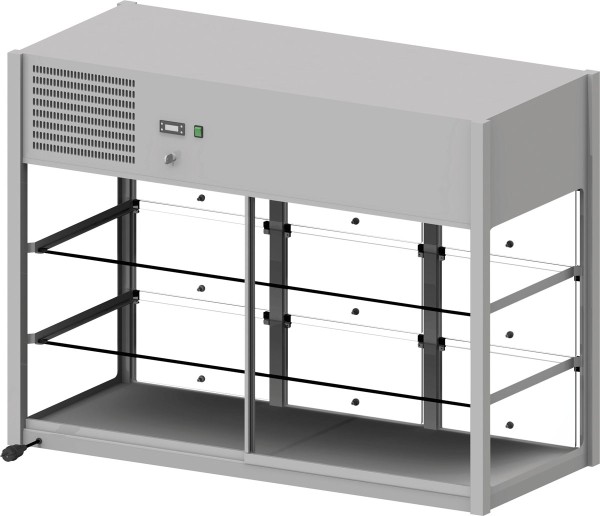 STALGAST Kühlaufsatzvitrine "Free Flow" mit Entnahmeklappen, 1435x600x1150 mm