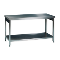 Edelstahl Arbeitstisch mit Grundboden - Tiefe 800 mm - SCHOLL Modell TIRO Edelstahl Arbeitstisch mit Grundboden - Tiefe 800 mm - SCHOLL Modell TIRO