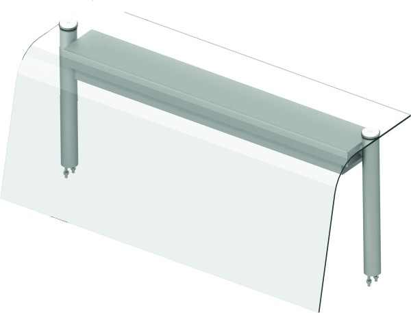 STALGAST Glas-Aufsatzbord mit Hustenschutz und Wärmelampe 1122x455x450 mm für Speisenausgabesysteme