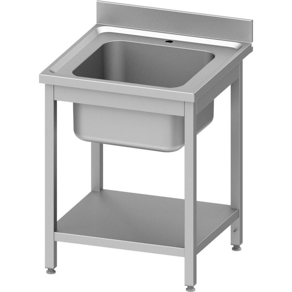 STALGAST Spültisch ECO mit Grundboden mit einem Becken versch. Ausführungen, mit Aufkantung, Selbstm