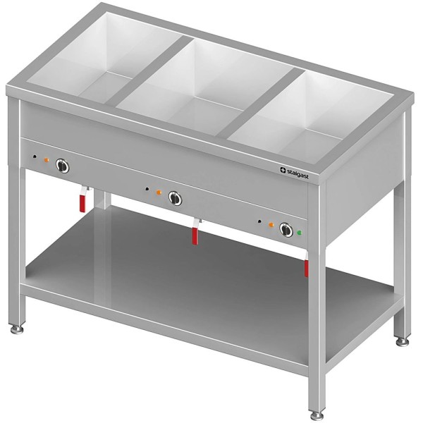 STALGAST Edelstahl Bain-Marie Standgerät mit separaten Becken T600mm