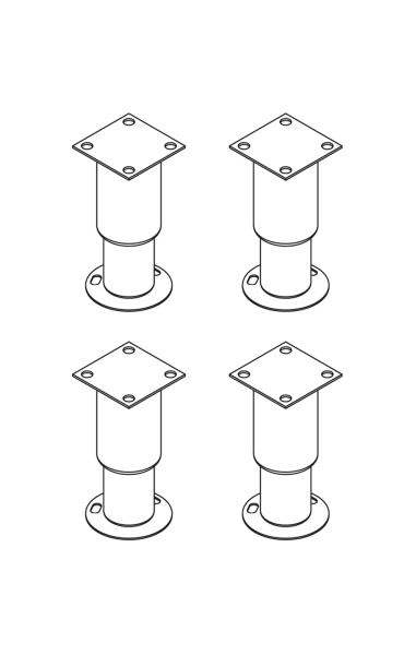 Füsse für Ofen 150 mm h - mit Fusshalter