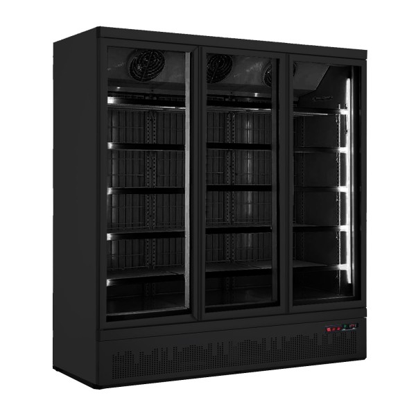 SARO Tiefkühlschrank m. 3 Glastüren GTK 1480 S schwarz