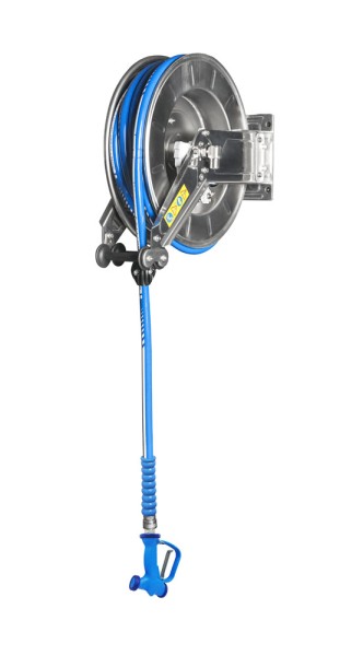 SARO Schlauchhaspel + Schlauch (10m) + Pistole, Modell HENNINK