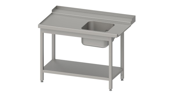 GASTROXTREM ECO Zulauftisch mit Korbführung und Becken mit Grundboden - versch. Ausführungen