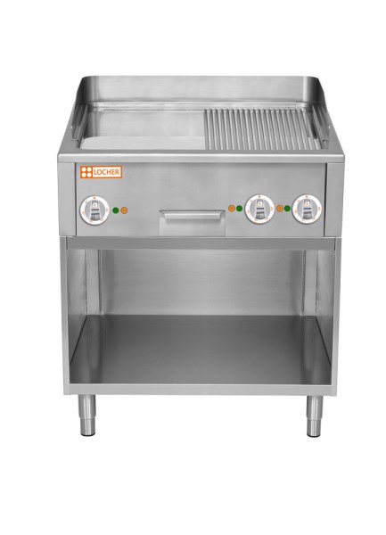 LOCHER 201494 Burger-Bratplatte 1200 hartverchromt, gerillt