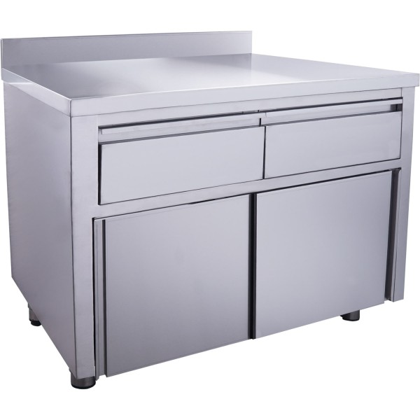 SARO Schiebetürenschrank mit 2 Schubladen und Aufkantung 1200X700mm