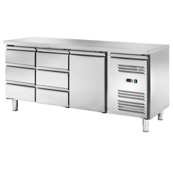 PROFIKOCHER 522870 Kühltisch GN1/1 mit 1 Türen und 6 Schubladen