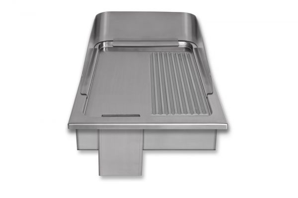 Berner BGEH40M Mega-Bratplatte 40x75 cm halb glatt und gerillt als Einbaugerät 6 kW