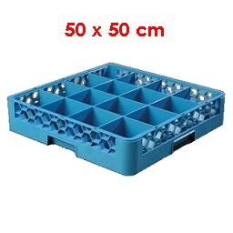 Tassenkorb 50 x 50 cm mit Trennung für 20 Tassen - Gastro Spülkorb